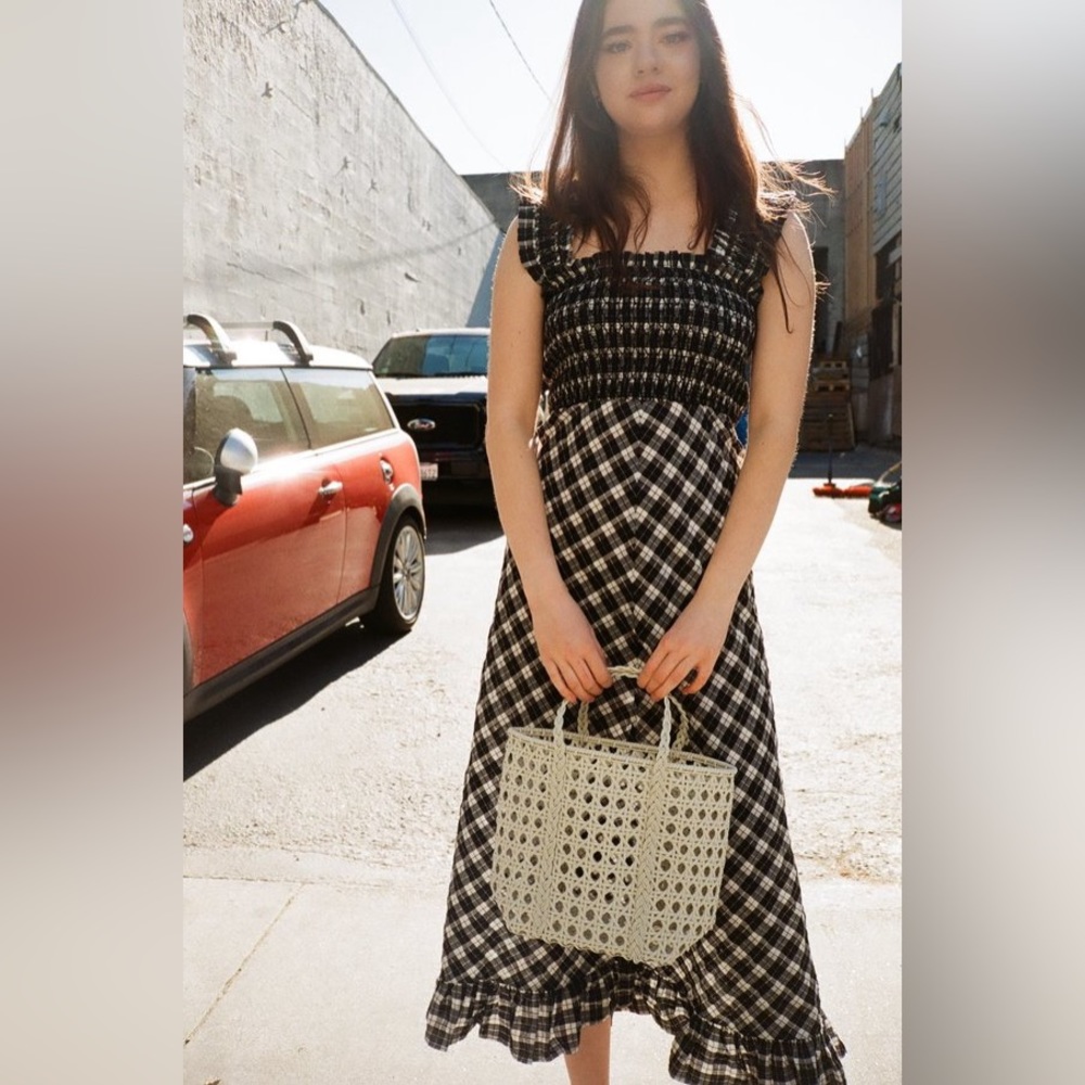 Ganni Seersucker Cotton Silk Dress